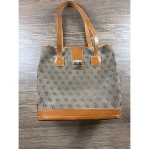 Dooney & Bourke Vintage Monogram Canvas Medium Shopper Tote Double Handle